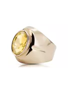 Prsten vinobraní šperky žlutý Perydot Původní vinobraní 14k produkt s růžovým zlatem VRC296r